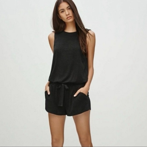 Aritzia Pants - Aritzia Wilfred free Izabel romper XXS black pockets comfy casual oversized fit